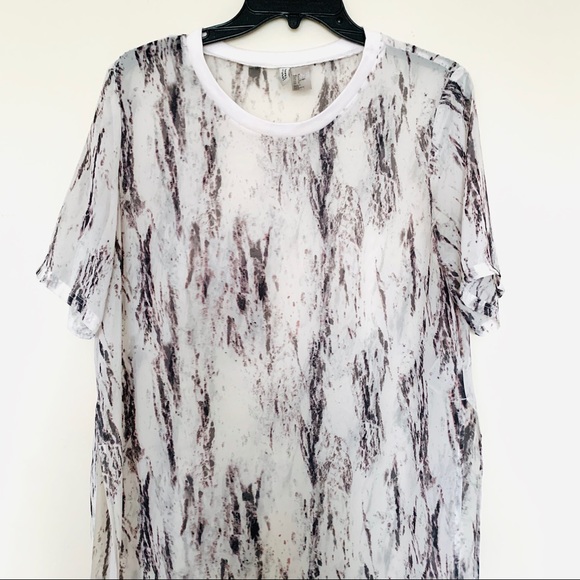 H&M Divided long chiffon shirt with slits size 8 - Picture 2 of 7